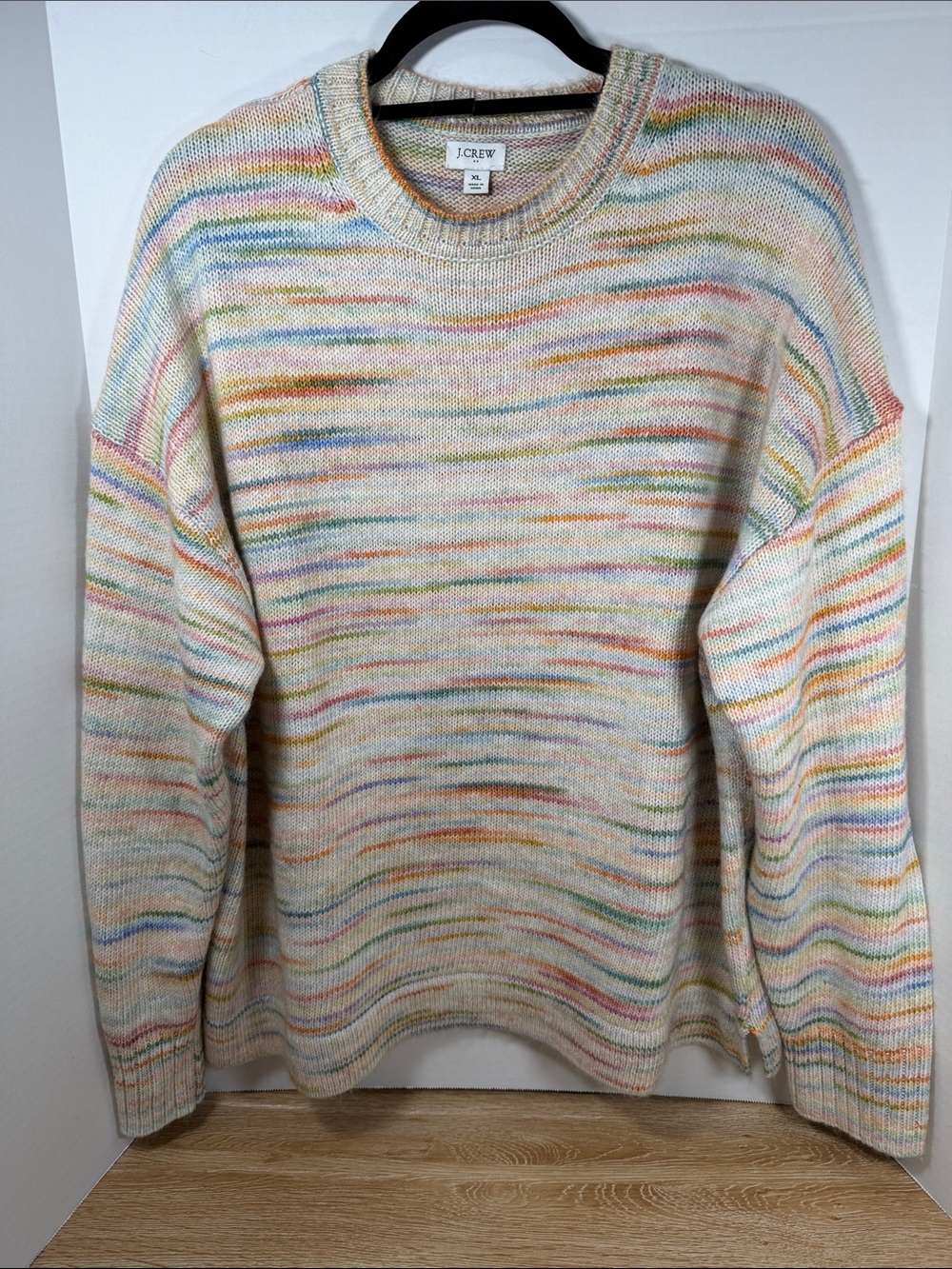 J. Crew Cream Multicolor Crewneck Sweater